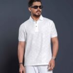Premium Jacquard Polo - White