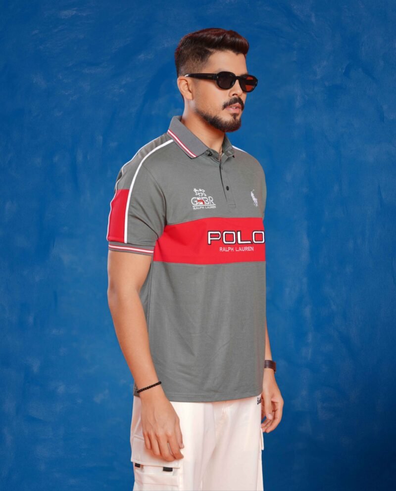 Men Colorblock Neck Cotton Blend Polo Shirt - Image 4