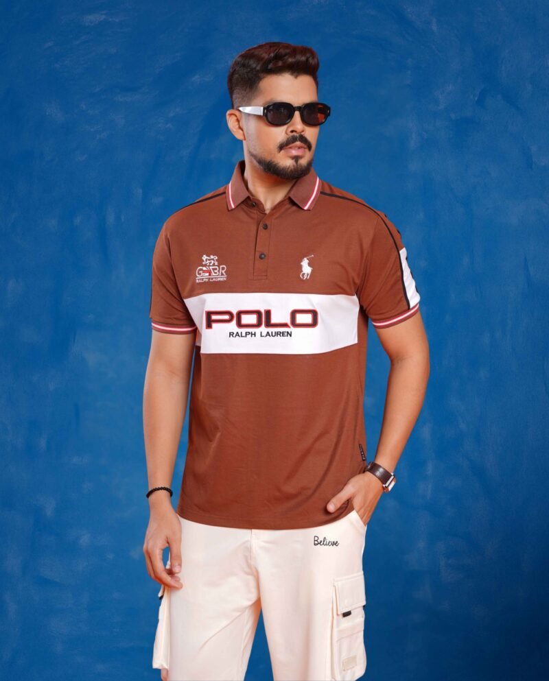 Men Colorblock Neck Cotton Blend Polo Shirt - Image 2