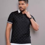 Men’s Black GG-Monogram Silk Polo - Black