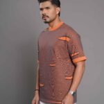 Premium Distressed Drop-shoulder - Burnt Brown
