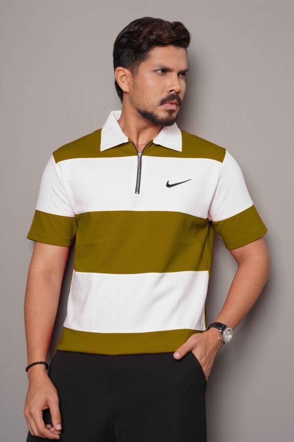 Colorblock Zip Polo