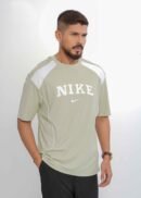 Man wearing green casual t-shirt