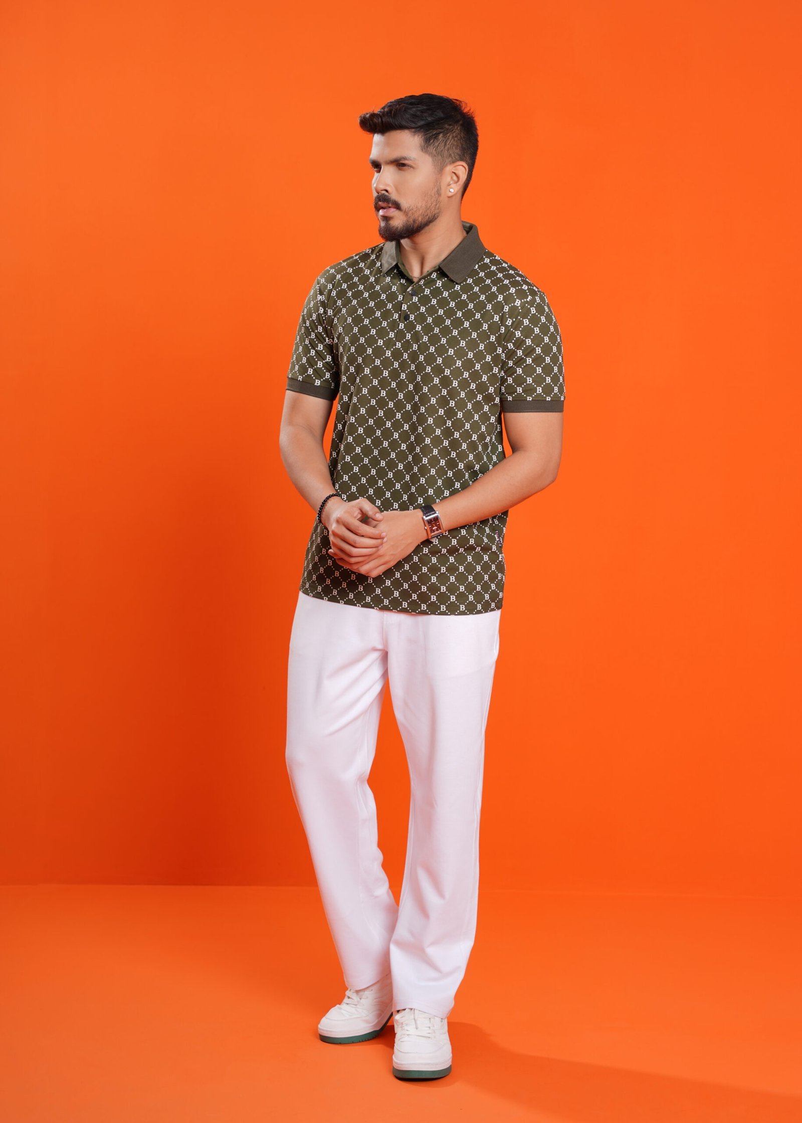 Men Printed Half Sleeves Polo - Image 2