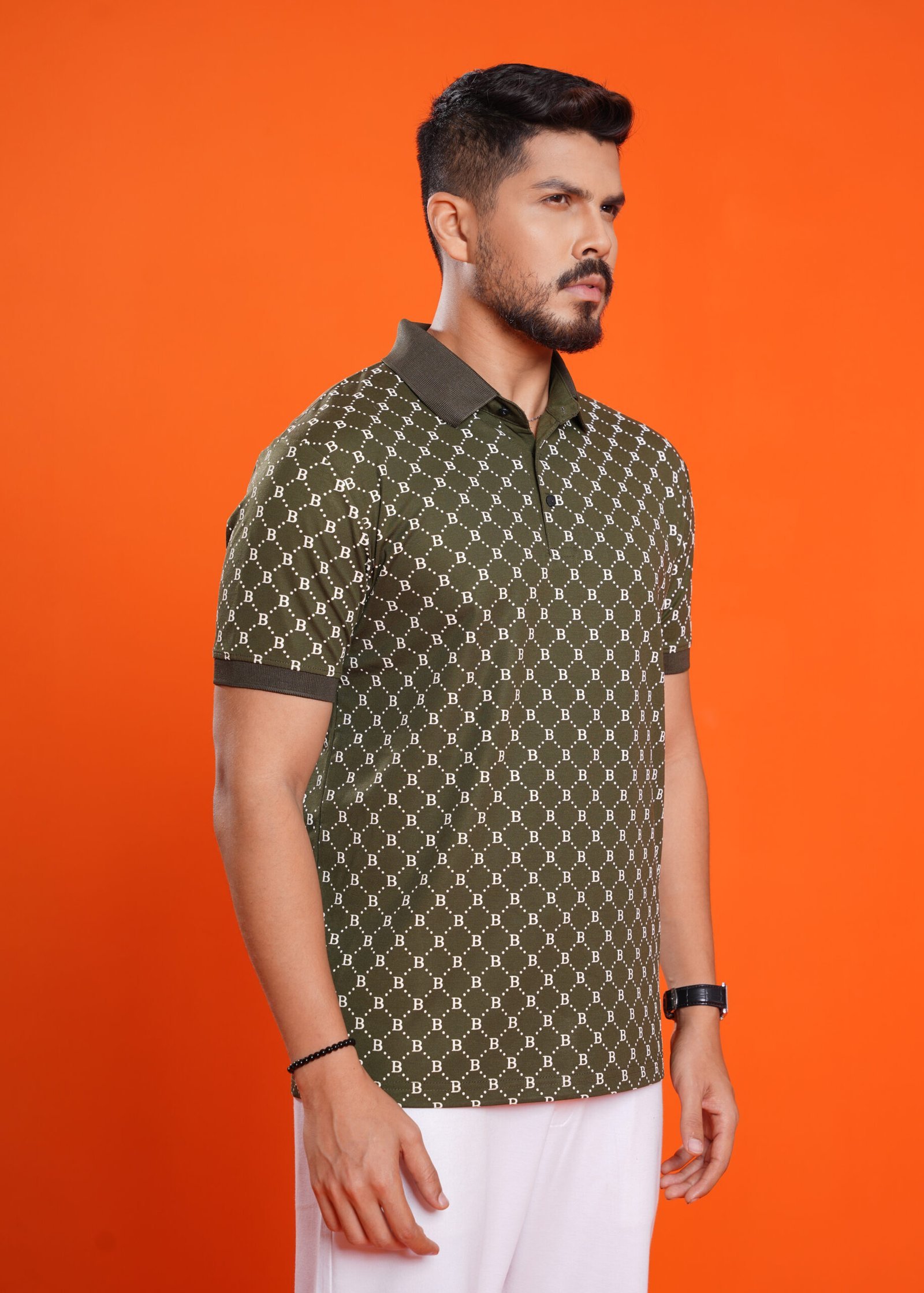 Men Printed Half Sleeves Polo - Image 3