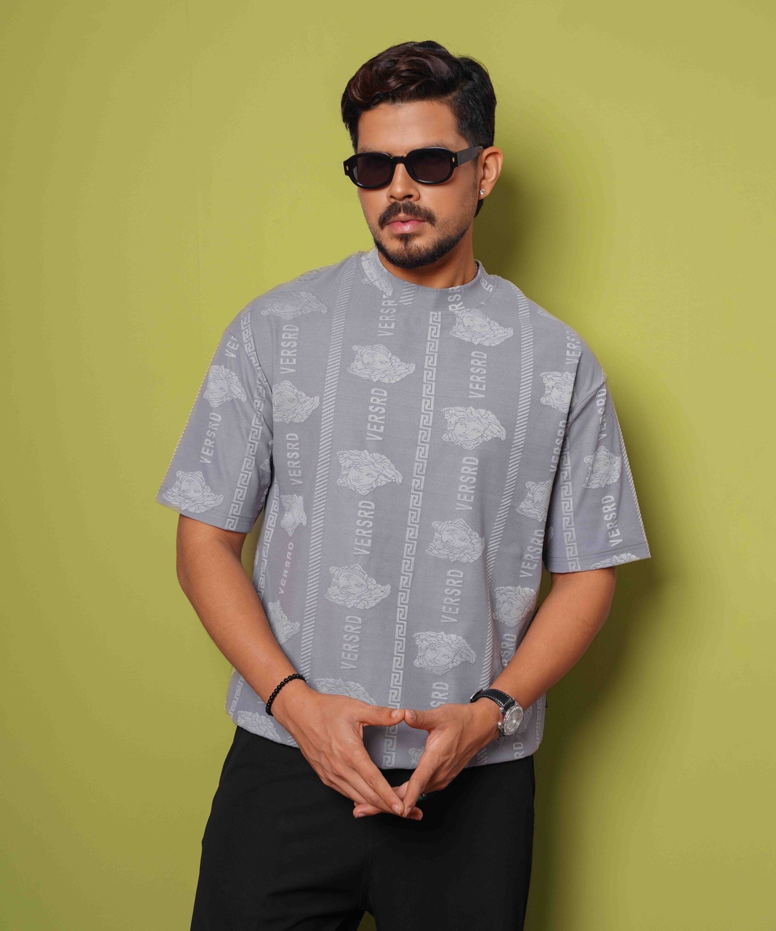 Versro Drop Shoulder T-Shirt – Grey - Image 2
