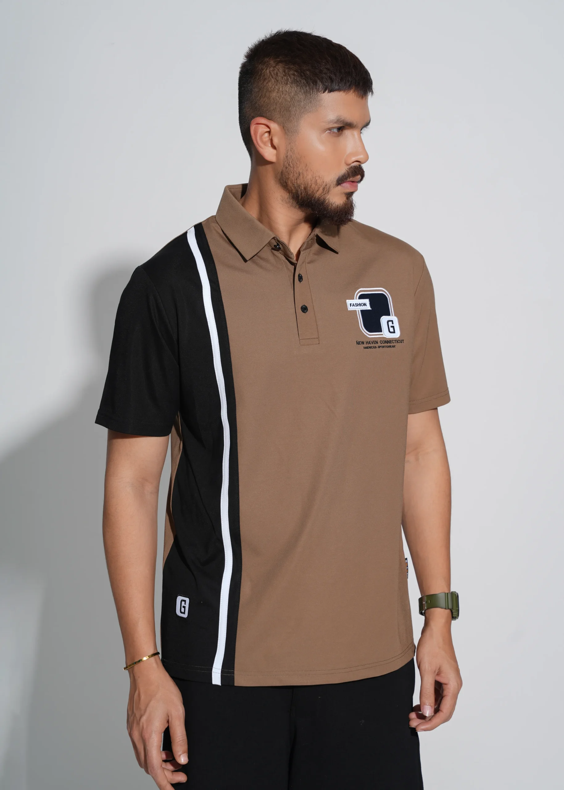 Luxury Polo Shirt Dark Chestnut - Image 3