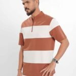 Men’s Half Zip Polo - Rust